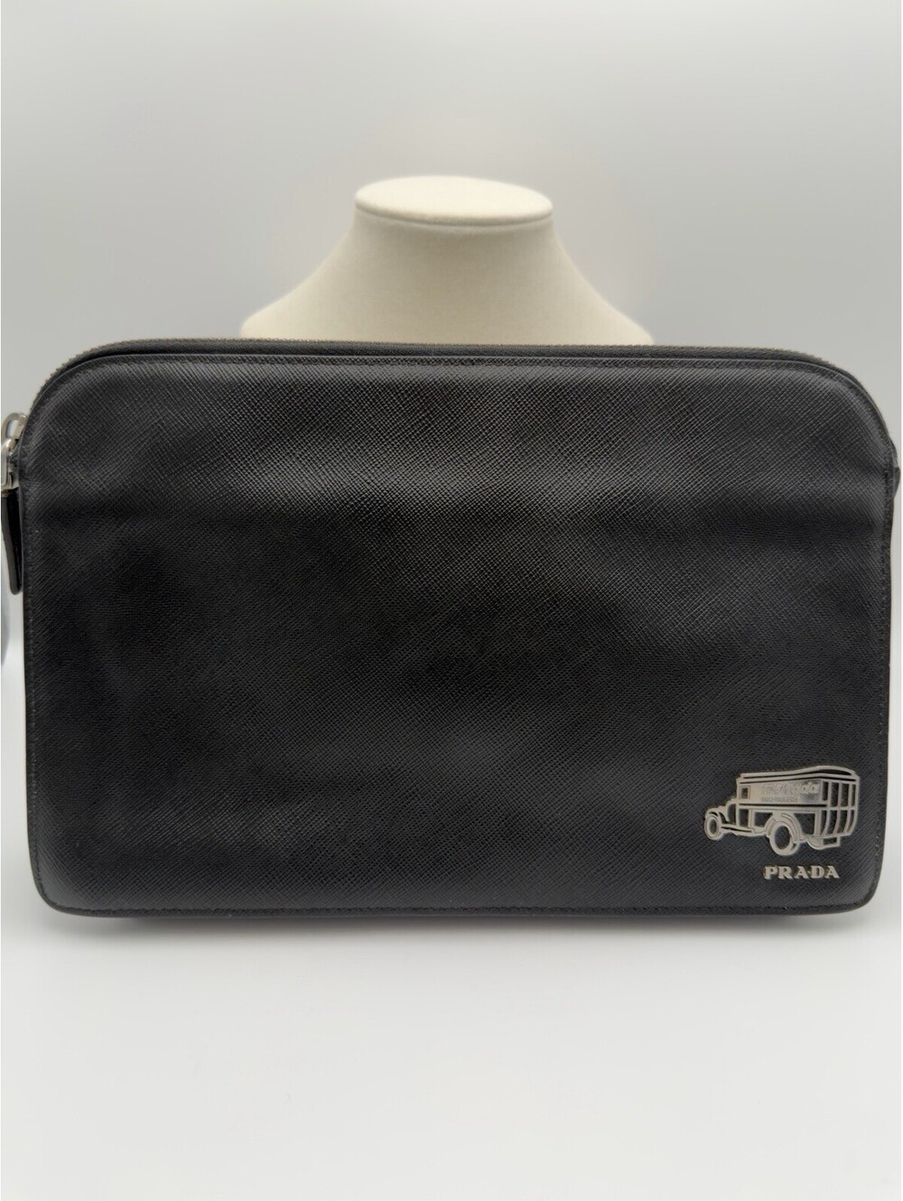 Authentic Prada Travel Pouch Vintage Truck Travel Collection Saffiano Leather